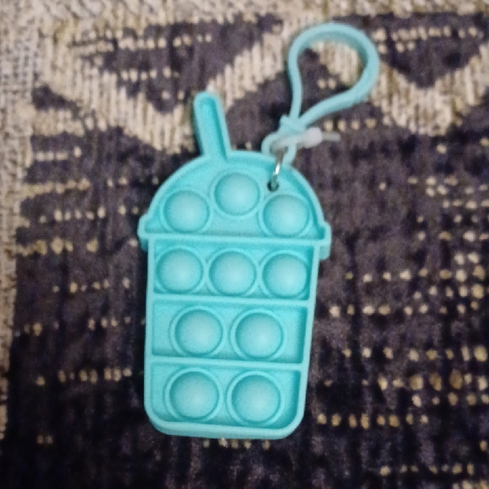 4/$30 New Blue Silicone Bubble Fidget Keychain Or Zipper Accessory